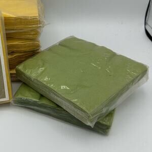 Vintage Paper Cocktail Napkins Green NOS For 2 (TWO) Packs